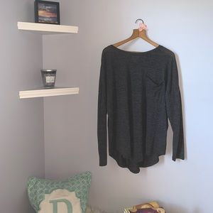 grey long sleeve shirt (oversized) w/ pocket!!